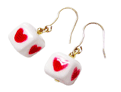 gold heart ceramic earrings